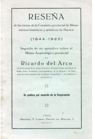 (1923) RESEÑA 1844-1922 DE RICARDO DEL ARCO