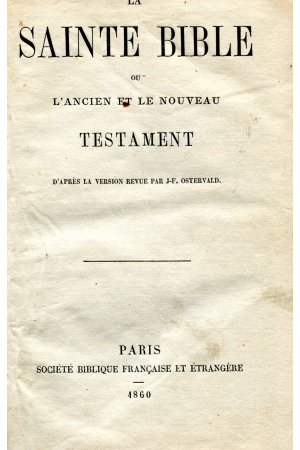 (1860) LA SAINTE BIBLE