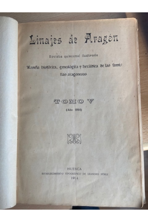 (1914) LOS LINAJES DE ARAGON TOMO 5
