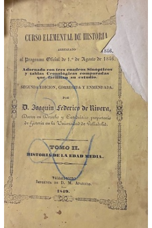 (1849) CURSO ELEMENTAL DE HISTORIA  TOMO 2.