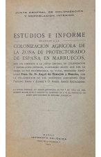 (1923) ESTUDIOS E INFORME DE LA ZONA DE PROCTERADO DE ESPA&Ntilde;A EN MARRUECOS