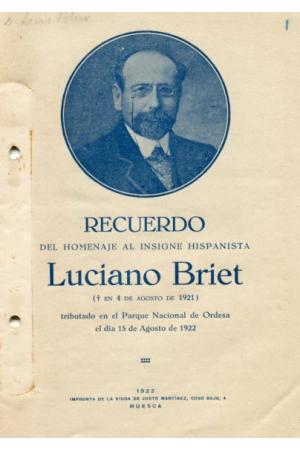 (1922) LUCIEN BRIET. RECUERDO DEL HOMENAJE A LUCIANO BRIET