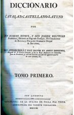 (1803) DICCIONARIO CATALÁN CASTELLANO LATINO