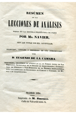 (1850) RESUMEN DE LAS LECCIONES DE ANALIS&Iacute;S